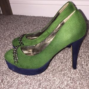 blue/green heels